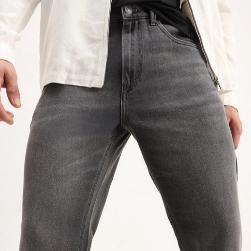 MORRIS REGULAR FIT MID WASH DENIM ENIM - GREY